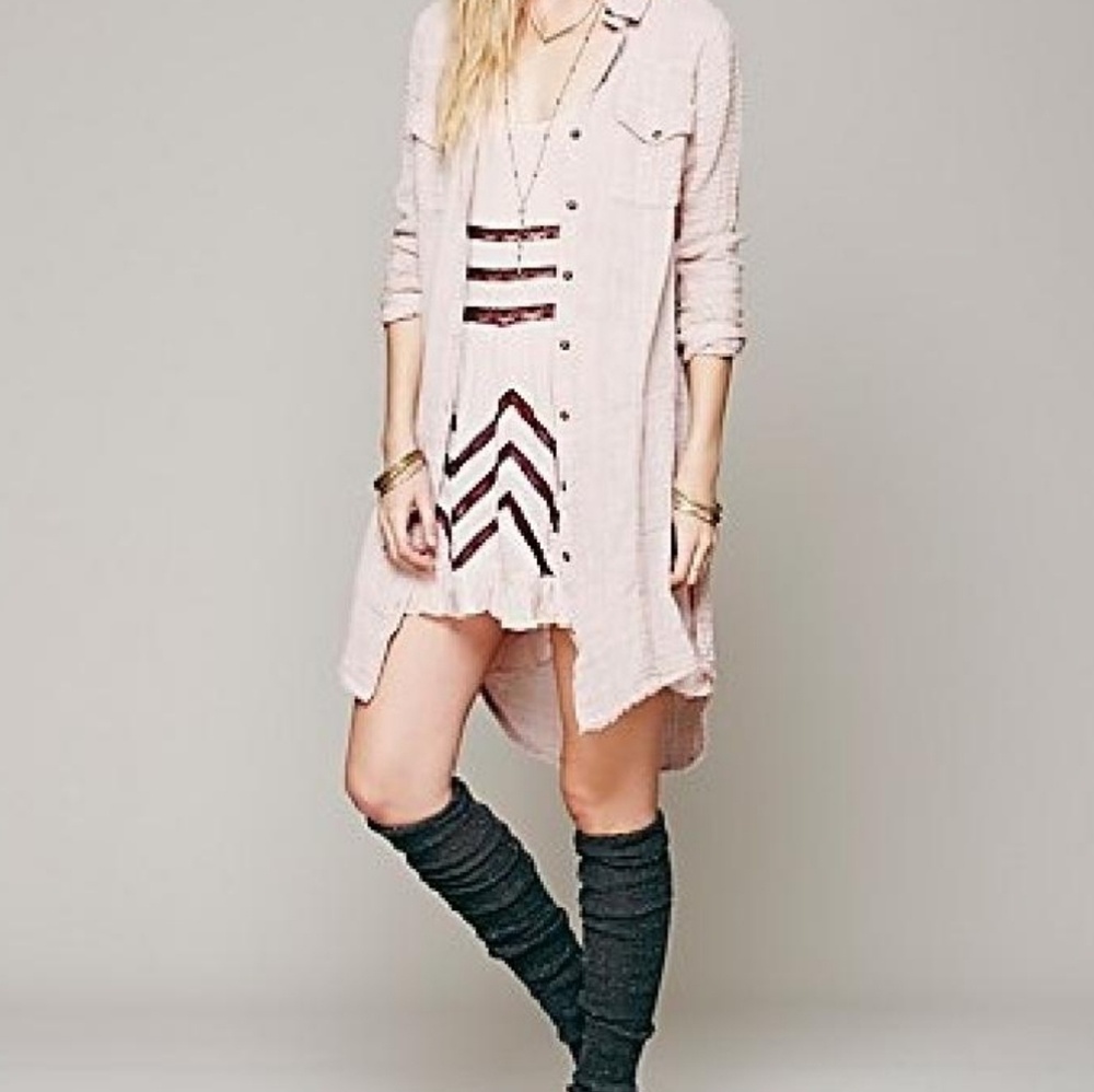 Free People Voile & Lace trapeze dress, pink NWOT